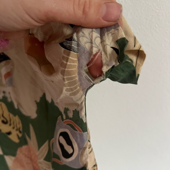 Vintage 1960s Japanese Print Silk Top - Picture 6 of 8